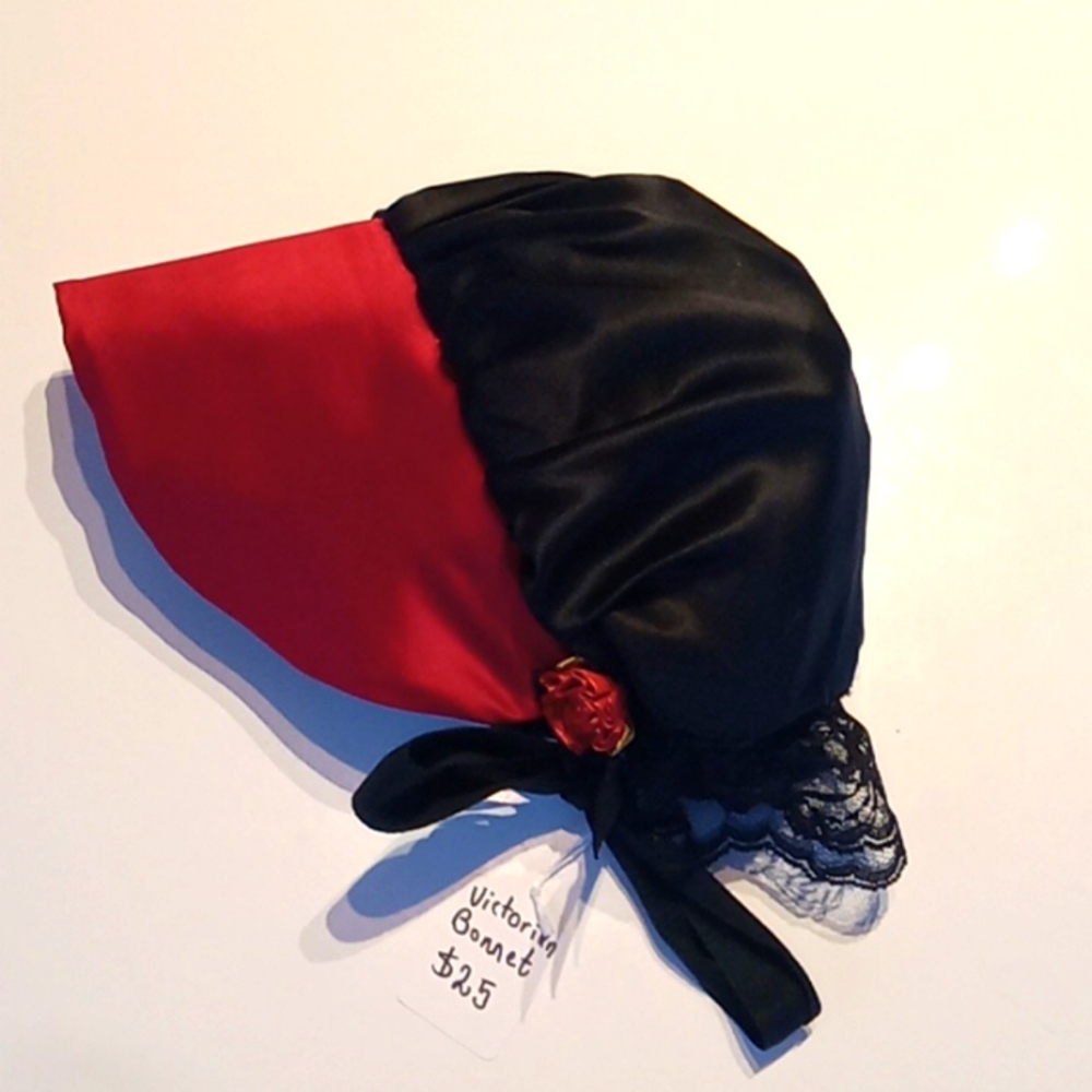 Handmade Victorian style Gothic Halloween  scary Baby infant bonnet